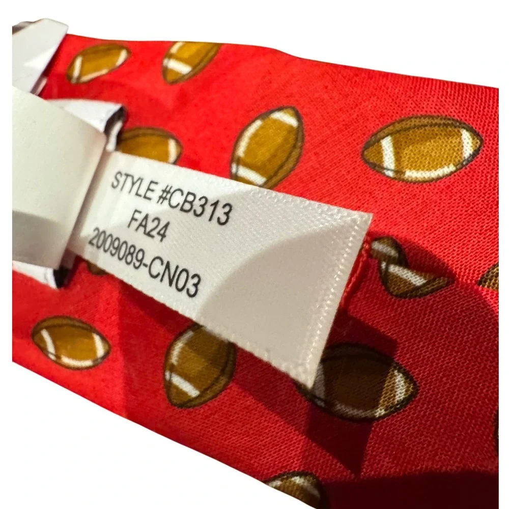 Crewcuts J.Crew Boys Cotton Necktie Red Football Print Kids Tie 42